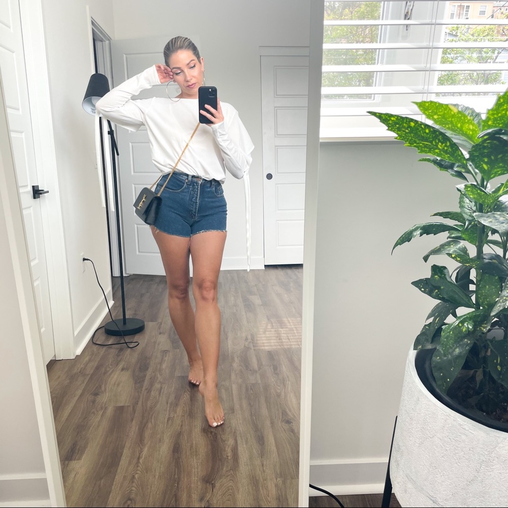 Vintage denim stretch shorts